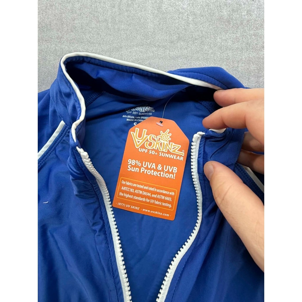 NWT UV Skinwear Zip up Women Jacket Swimming Beach Blue Size Small - Picture 8 of 8